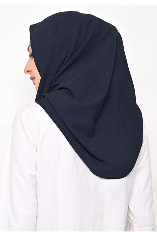 Pasmina Diamond Jahit Tepi Navy